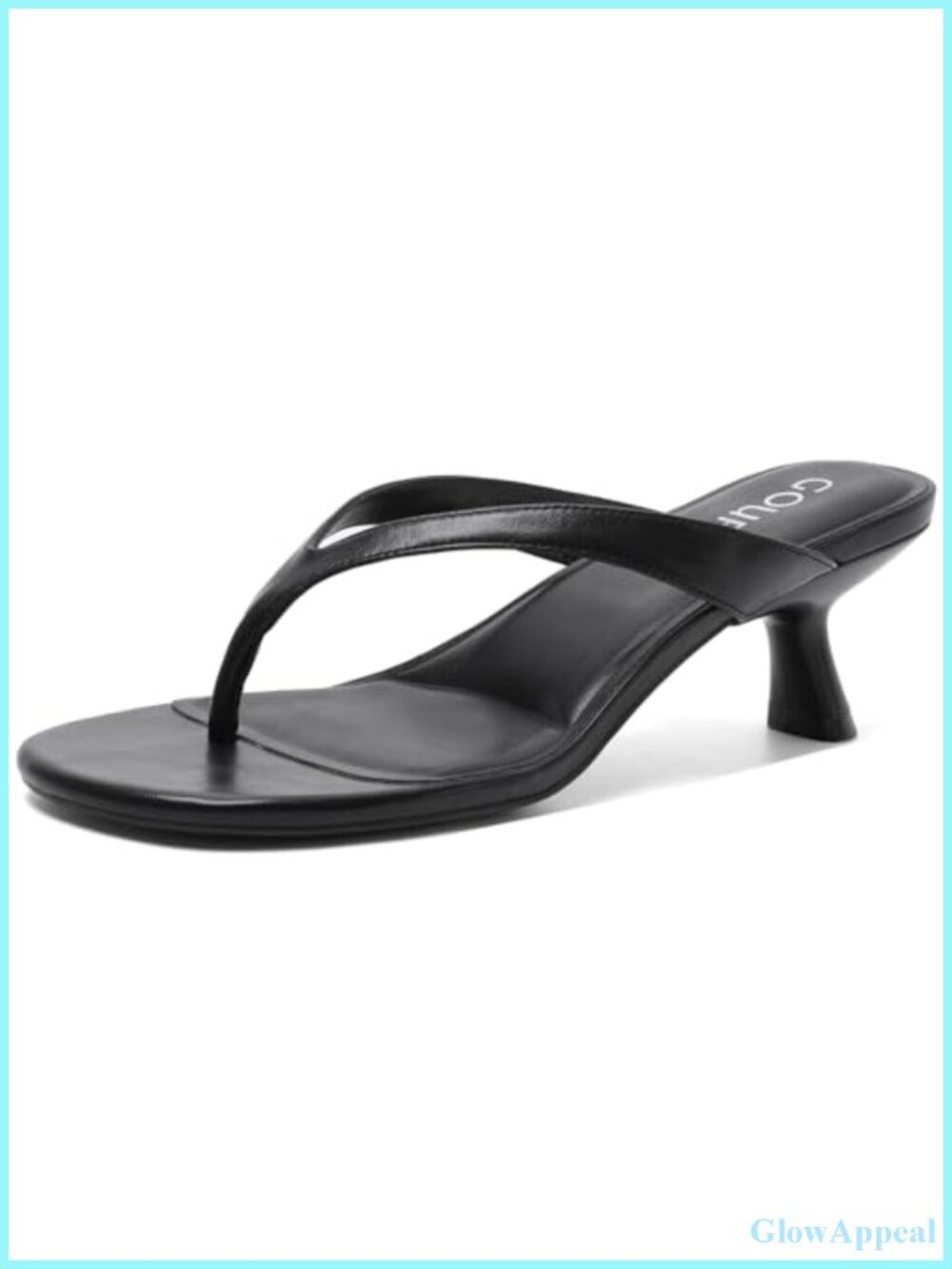 Kitten Heels Women Round Open Toe Sandals Flip Flop Low Heeled Thong